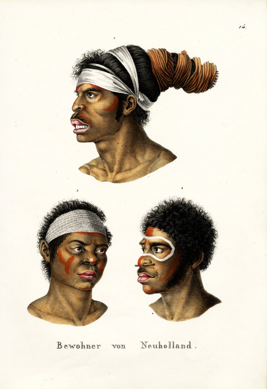 Australiensiska urinvånare, 1824 av Karl Joseph Brodtmann