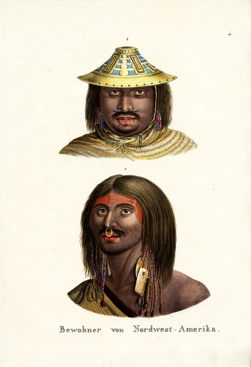 Nordamerikanska nordvästkustindianer, 1824 av Karl Joseph Brodtmann