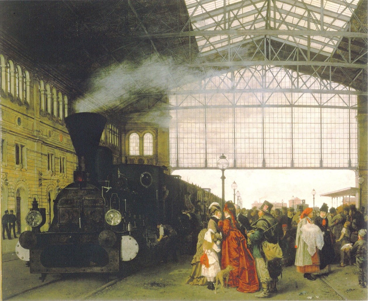  Ankunft eines Zuges am Nordwestbahnhof in WienArrival of a train at Vienna northwest-station  av Karl Karger
