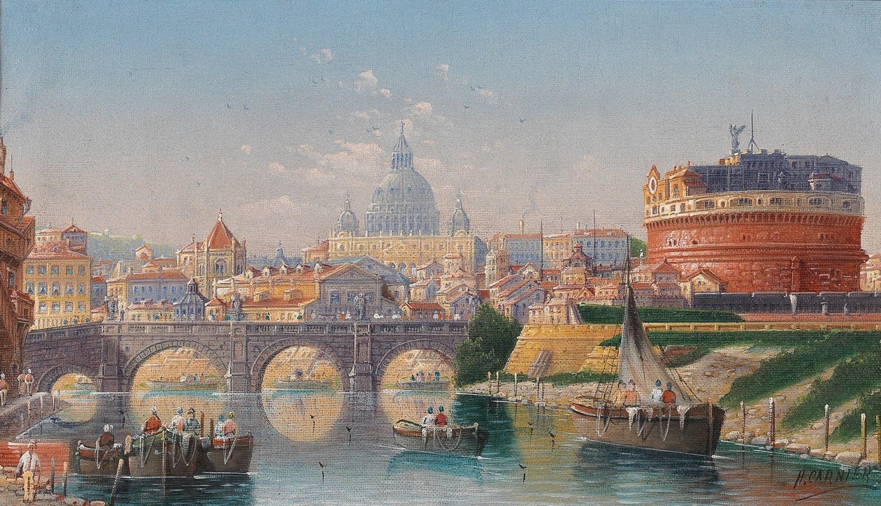 Rome, View of the Castel SantAngelo av Karl Kaufmann