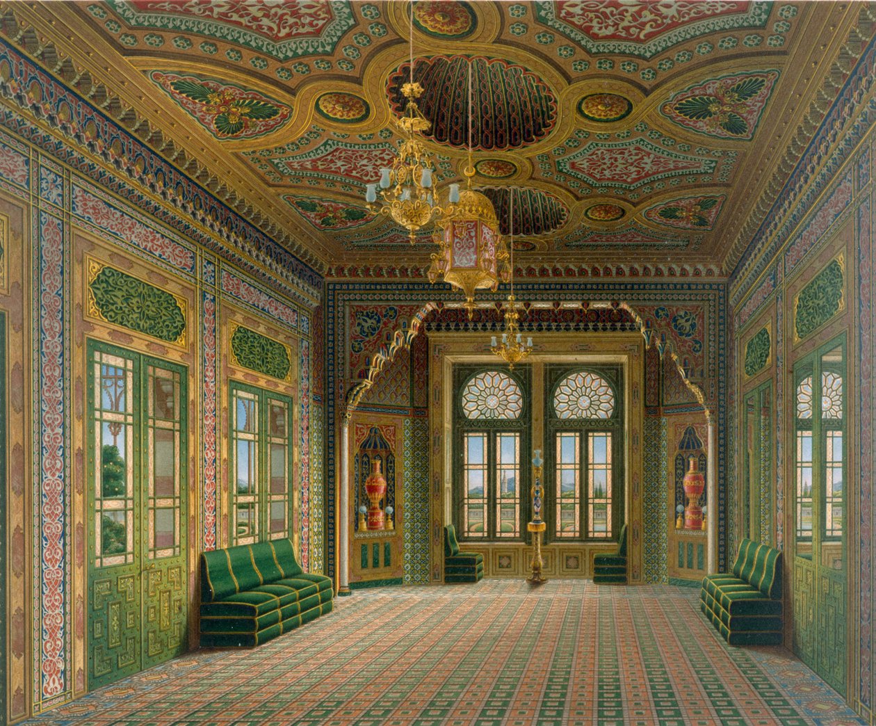 Design för ett mottagningsrum med kinesiska krukor, 1837 av Karl Ludwig Wilhelm Zanth