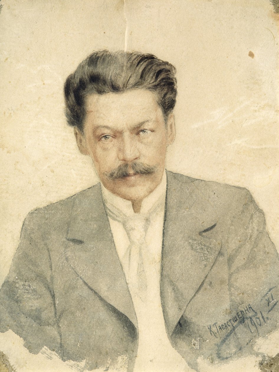Porträtt av tonsättaren Anton Arensky (wc på kartong) av Karl Tavaststjerna