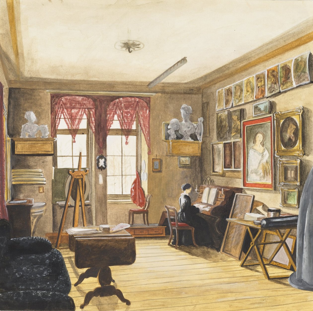 Artists Studio in Berlin av Karl Wilhelm Streckfuss