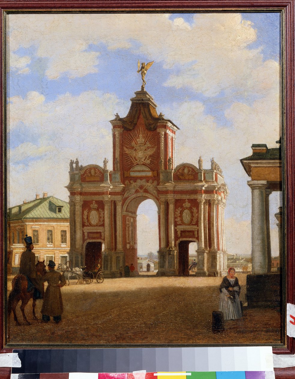 De röda portarna i Moskva. Målning av Karl Petrovich Bodri (1812-1894). Olja på duk, 46 x 34 cm av Karl Fridrikh Petrovich Bodri