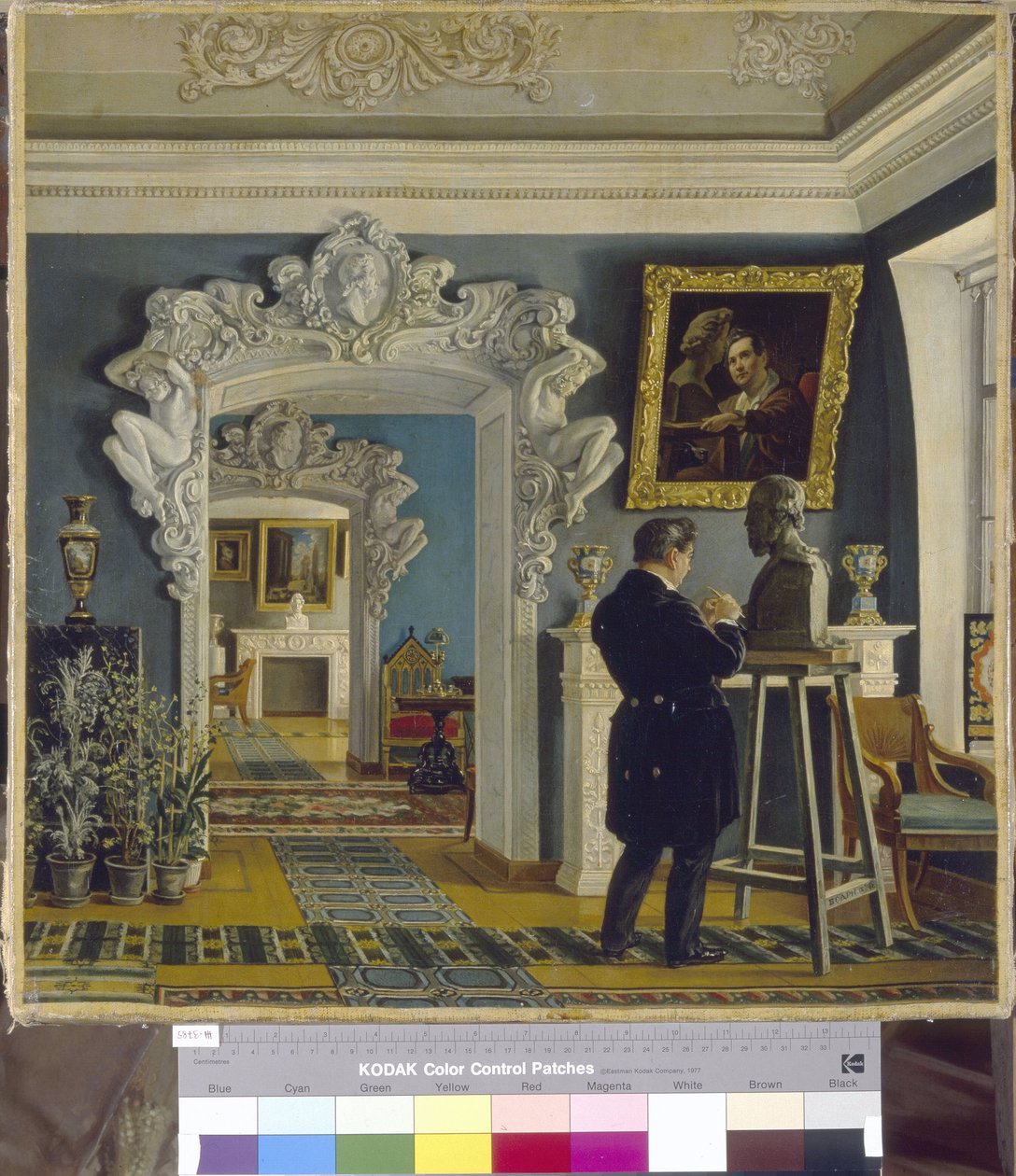 Skulptören Ivan P. Vitali (1794-1855) arbetar. Målning av Karl Petrovich Bodri (1812-1894), olja på duk av Karl Fridrikh Petrovich Bodri