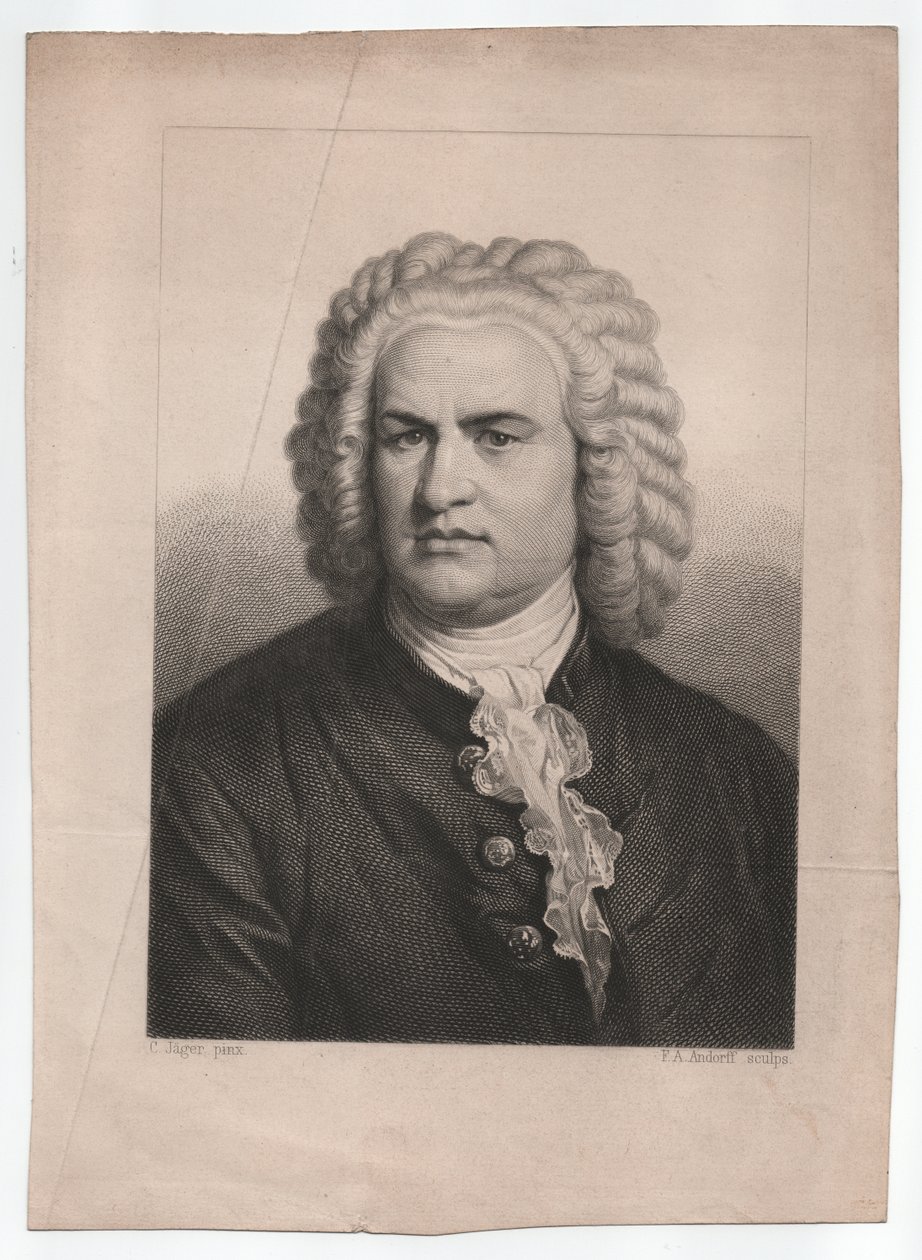 Johann Sebastian Bach (1685-1750) (c. 1850, gravyr) av Karl & Andorff Friedrich August (1819 1875) Jager