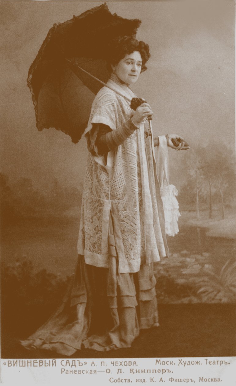 Olga Leonardovna Knipper-Chekhova ace Ranevskaya i Tae Cherry Orchard av Karl August Fischer