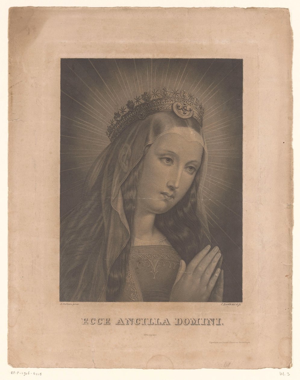 Maria i bjuden houding Ecce ancilla-domän (objektets titel) av Karl Barth