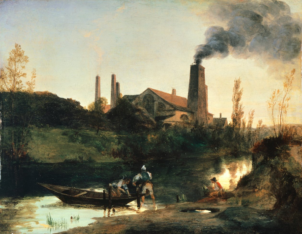 Eberswald Mill, cirka 1830, av Charles Blechen (1798-1840), olja, 25x33 cm av Carl Blechen