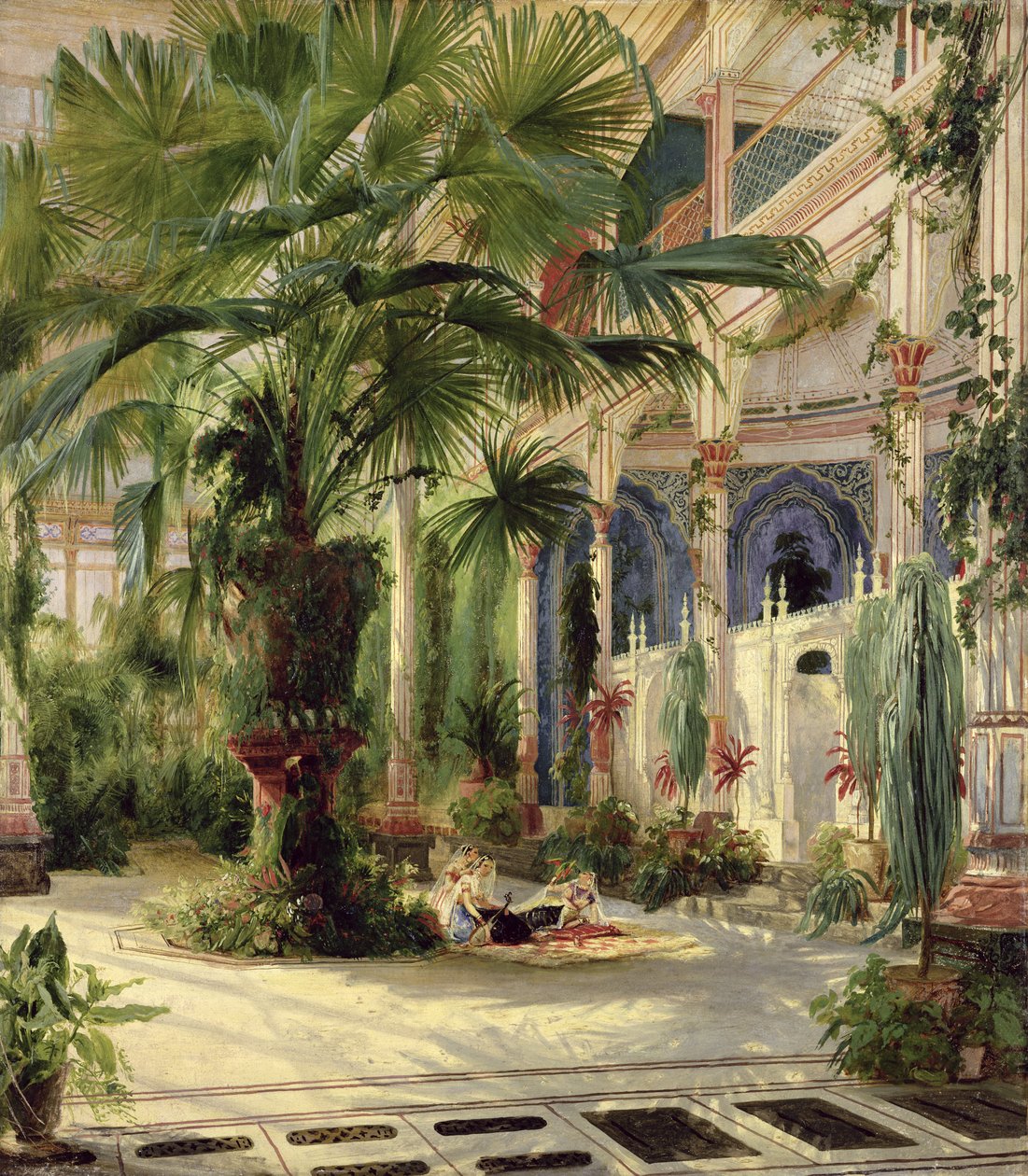 Interiör i Palmhuset i Potsdam, 1833 (papper på duk) av Carl Blechen