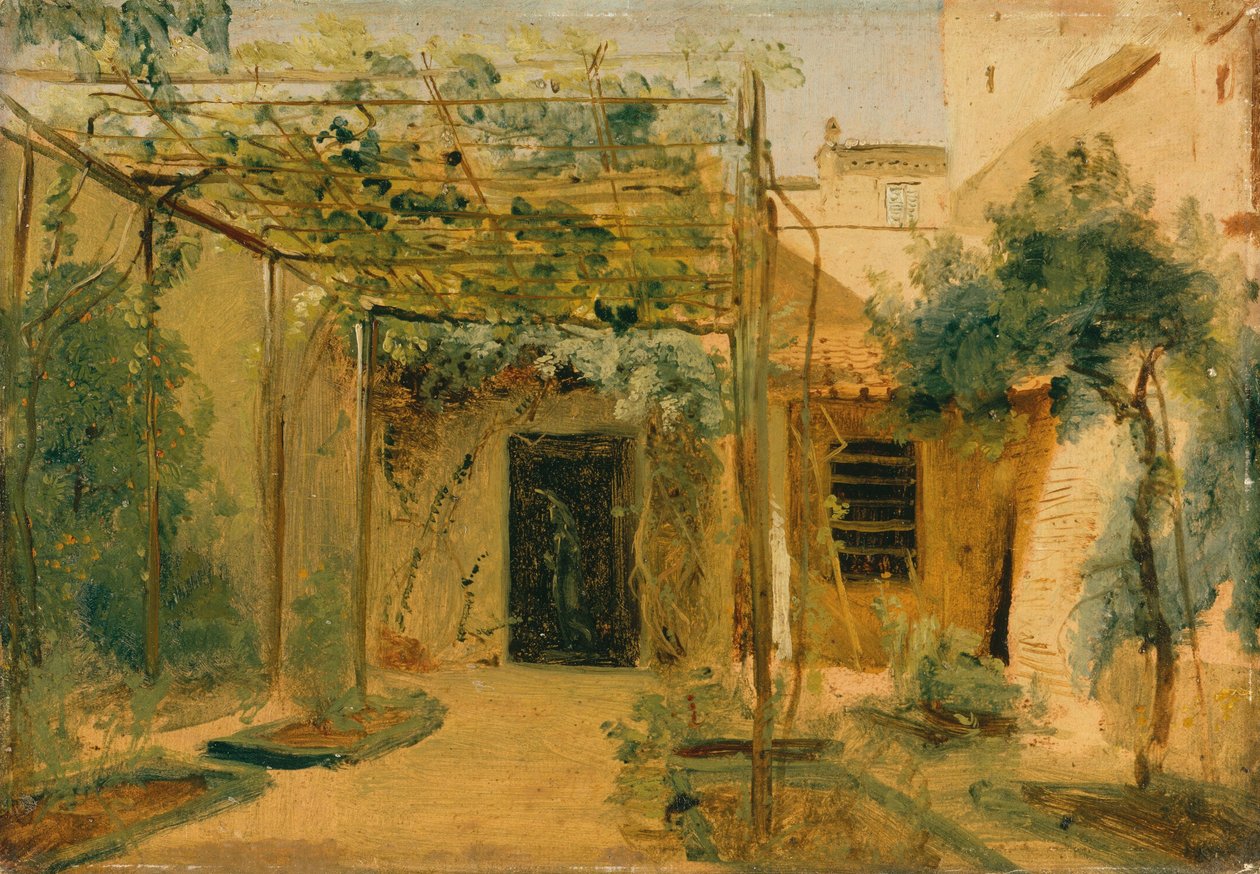 Skulptören Rudolf Schadows ateljé, ca 1828-29 (olja på papp) av Karl Blechen