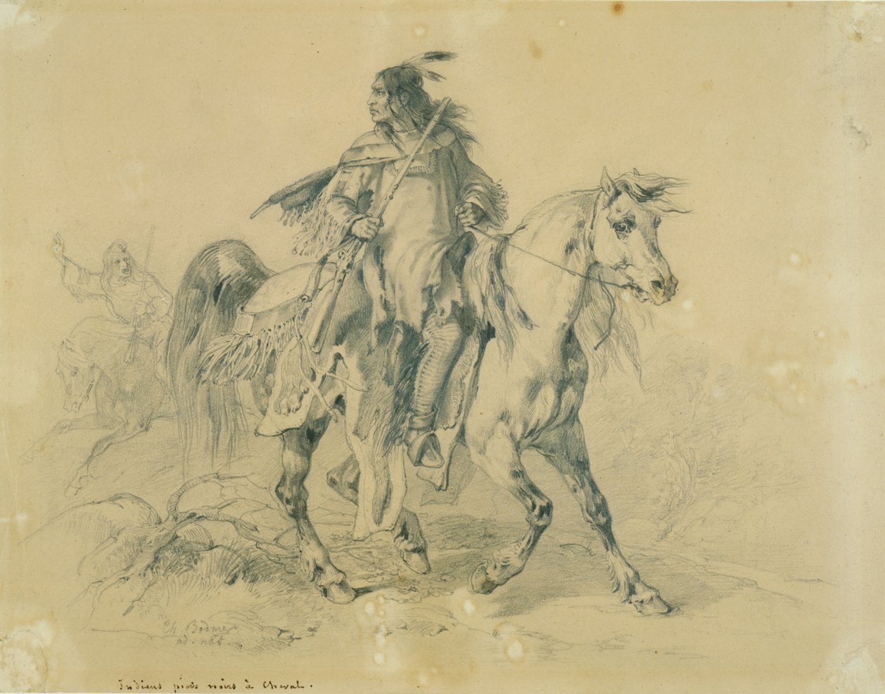 Blackfeet krigare till häst av Karl Bodmer