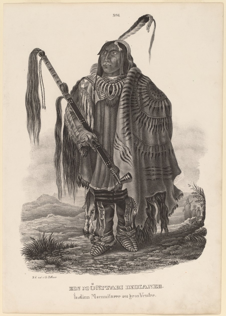 En Monitari-indian av Karl Bodmer