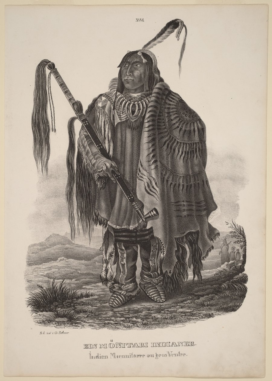 En Monitari-indian av Karl Bodmer