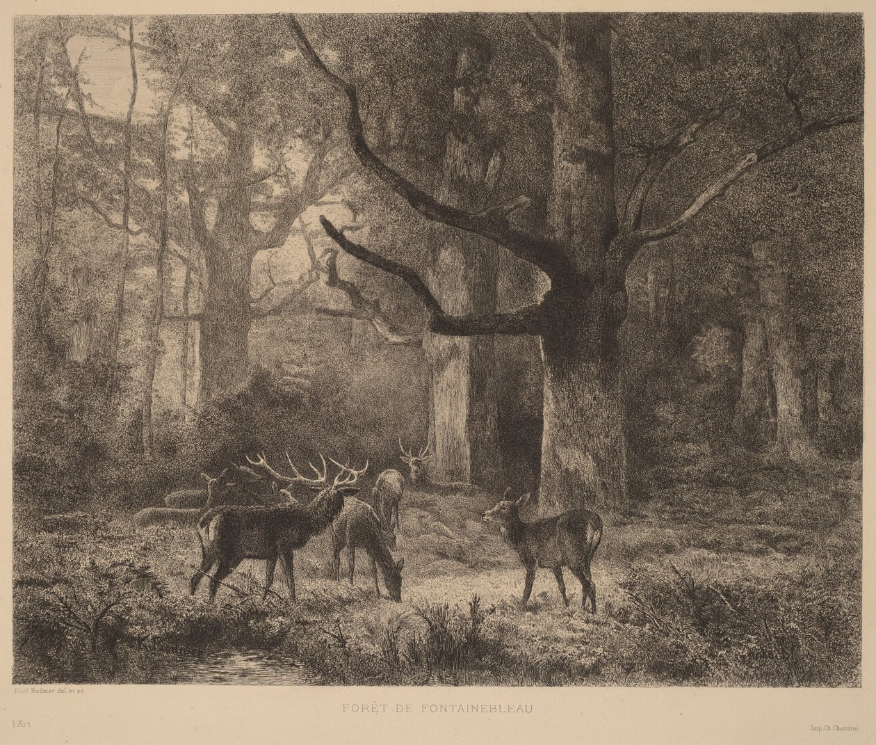 Fontainebleau-skogen av Karl Bodmer