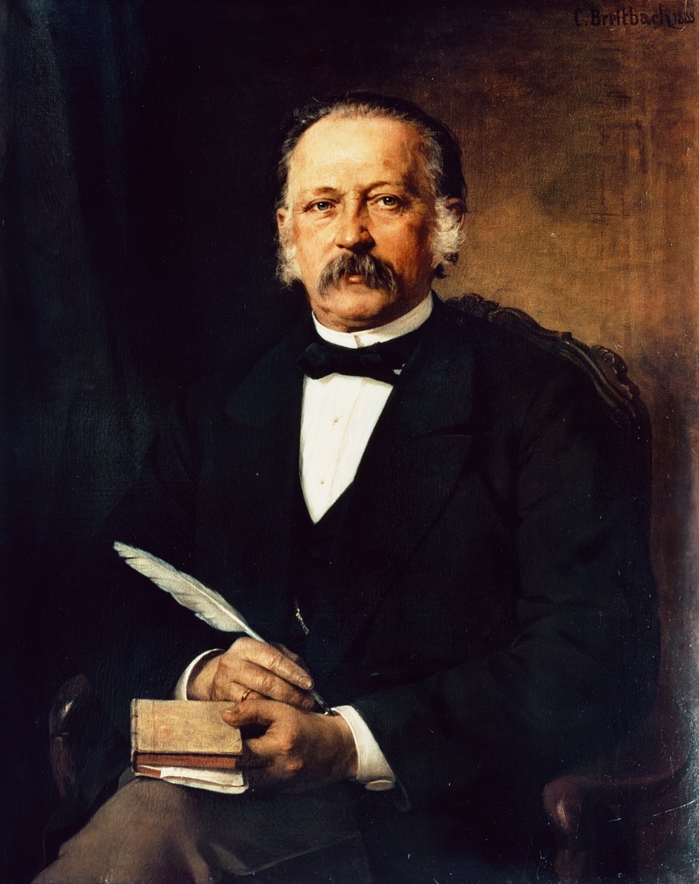 Porträtt av Heinrich Theodor Fontane, tysk poet och författare av Karl Breitbach