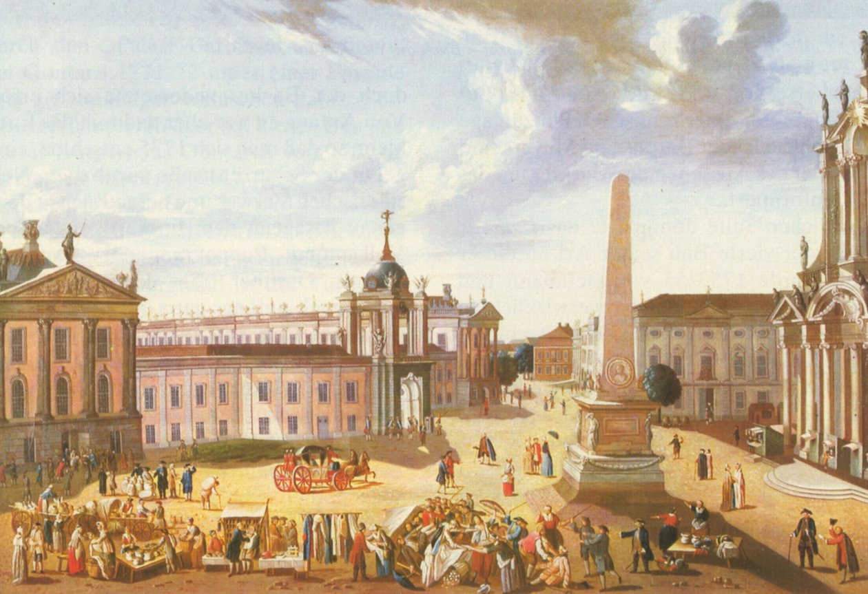 Gamla marknaden i Potsdam med stadsslottet (med utsikt över Schlossstrasse) av Karl Christian Wilhelm Baron