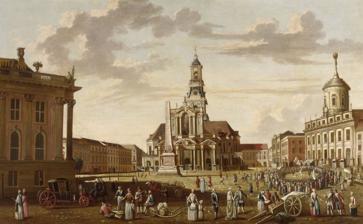 Gamla marknaden i Potsdam och kyrkan St. Nikolai av Karl Christian Wilhelm Baron
