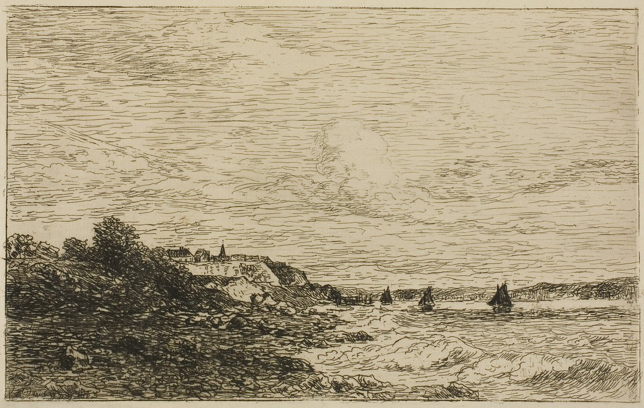 Seinen före Honfleur av Karl Daubigny