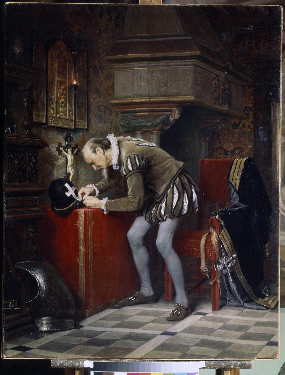 På aftonen av S:t Bartolomeusnatten - Gun (Hun), Karl Fyodorovich (1830-1877) - 1868 - Olja på duk - 115x89,5 - Ryska statens museum, St. Petersburg av Karl Fedorovic Gun
