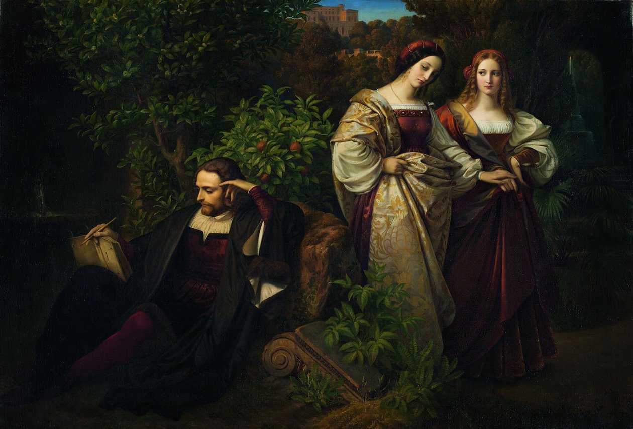 Torquato Tasso och de två Leonorerna av Karl Ferdinand Sohn