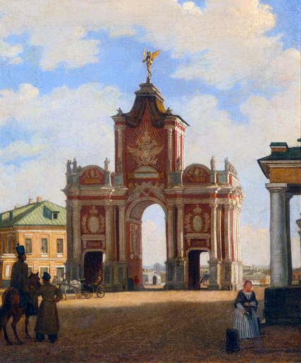 Den röda porten i Moskva, 1844 av Karl Fridrikh Petrovich Bodri