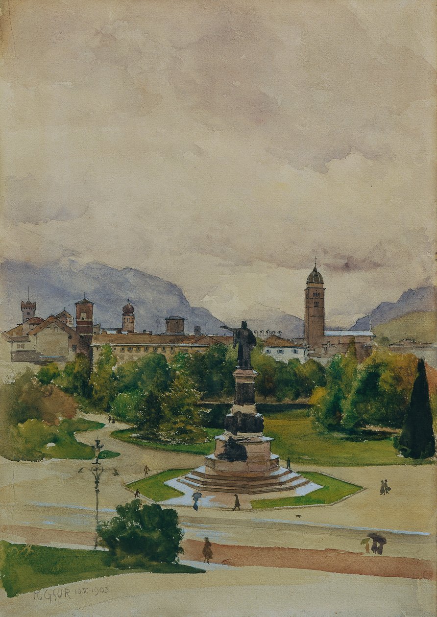 Dante Square i Trento av Karl Friedrich Gsur