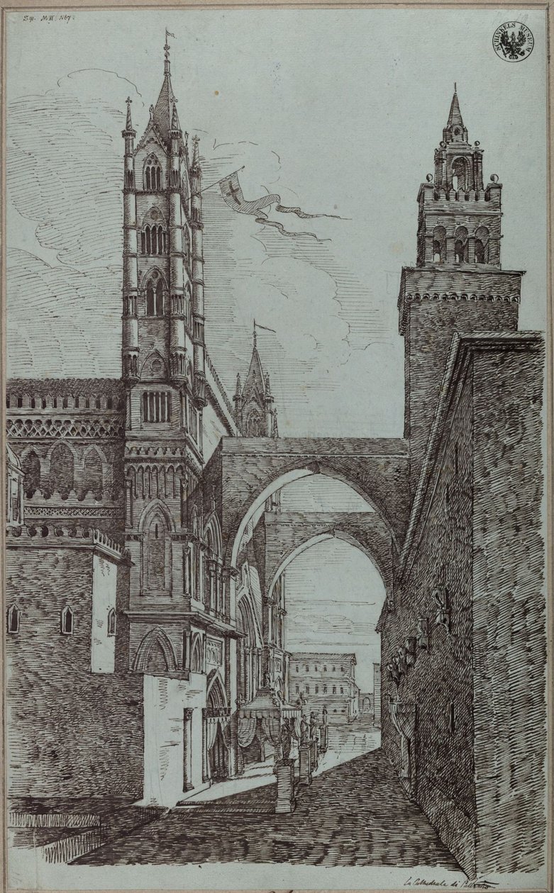 ”Vy över katedralen i Palermo” av Karl Friedrich Schinkel