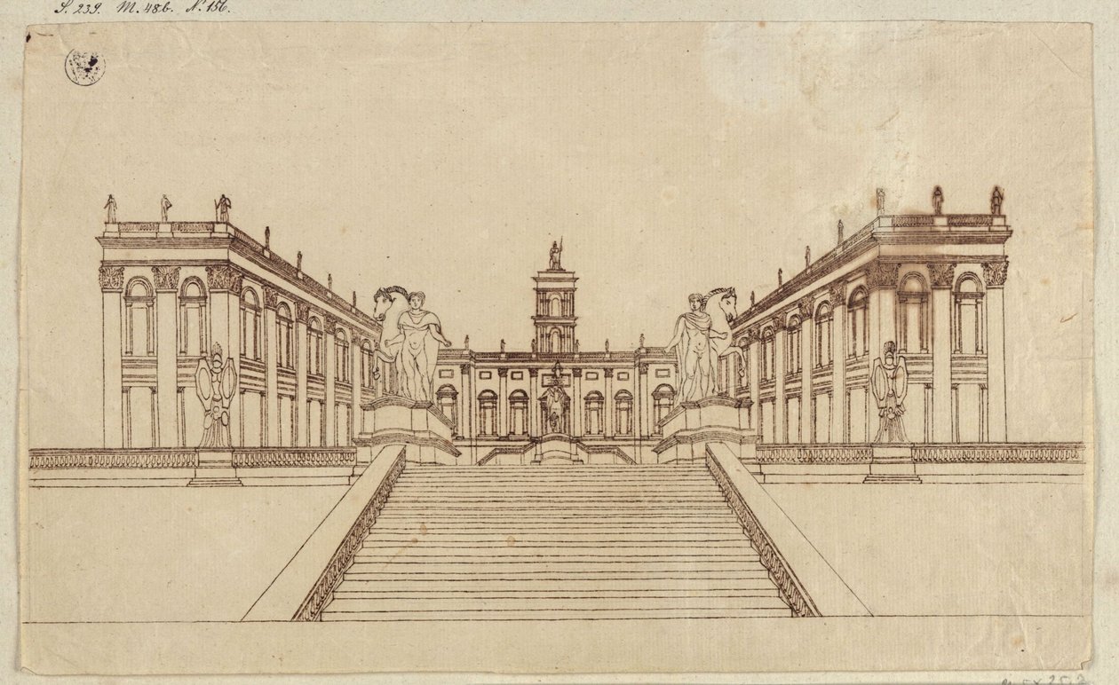 Utsikt över Capitoliumtorget i Rom av Karl Friedrich Schinkel
