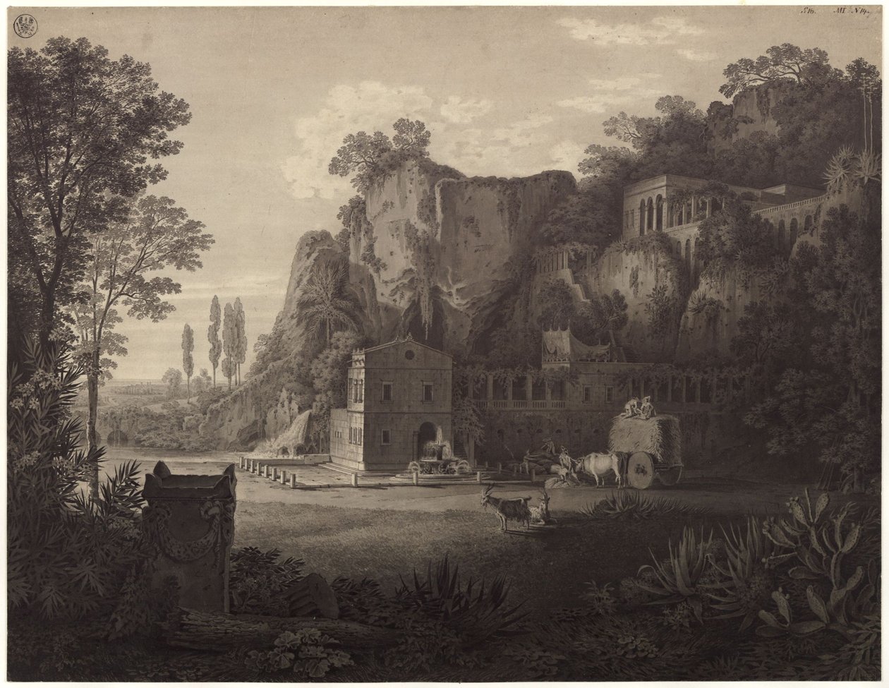 "Utsikt över ett lantställe nära Syrakusa" / Lantställe nära Syrakusa av Karl Friedrich Schinkel