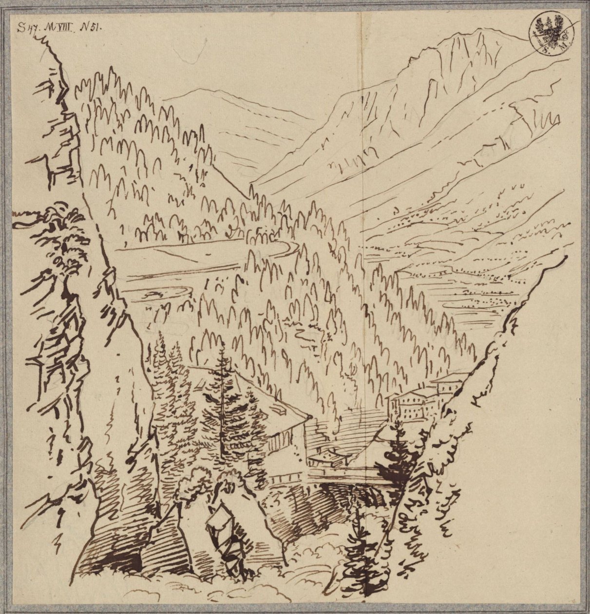 Utsikt över Gastein-dalen av Karl Friedrich Schinkel