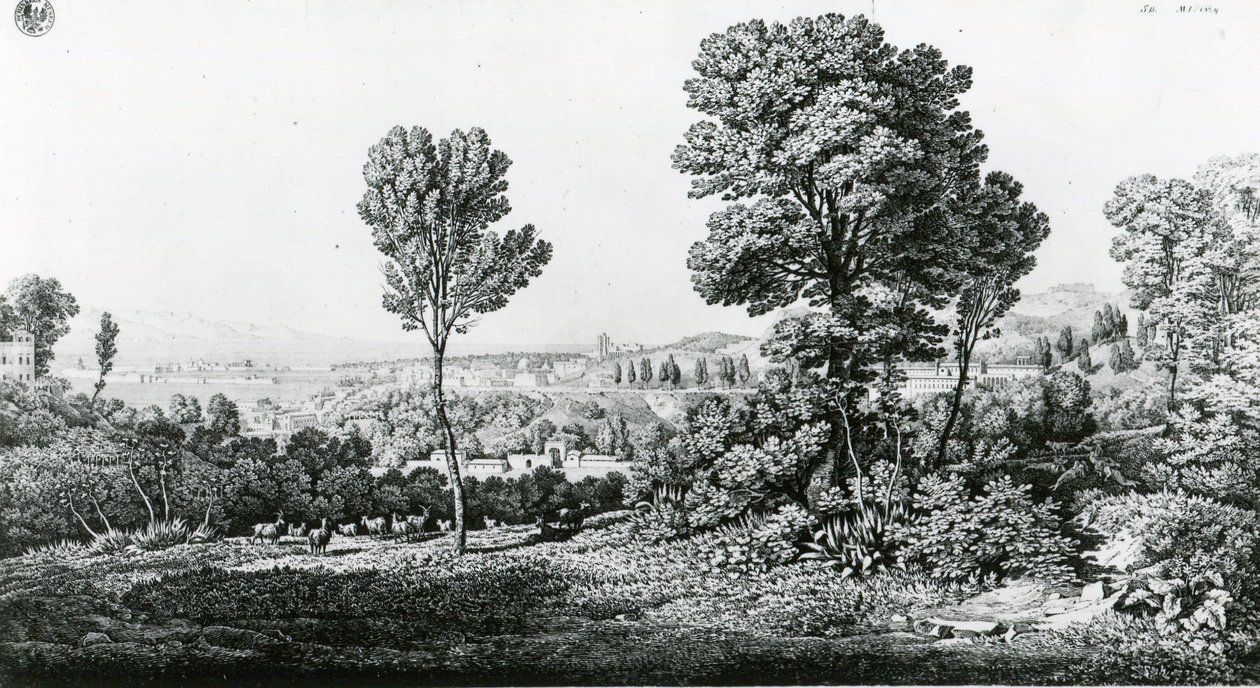 Utsikt över Messina och Kalabriens motsatta kust av Karl Friedrich Schinkel