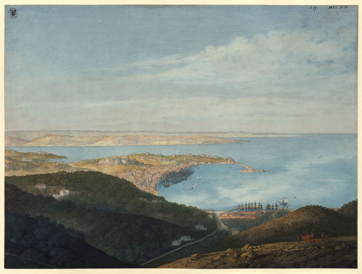 Utsikt över Trieste av Karl Friedrich Schinkel