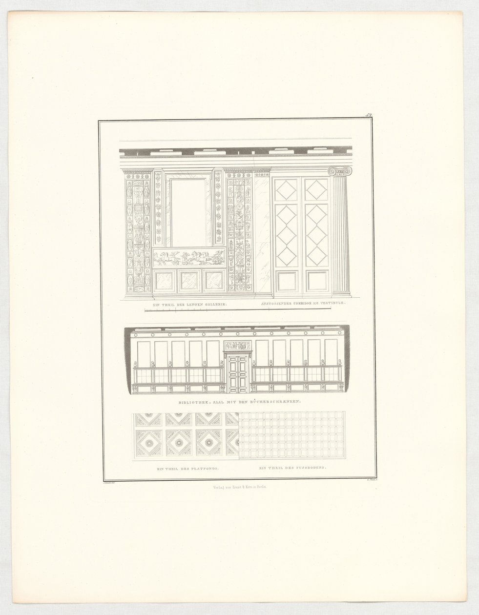 Vyerna över slottet Krzescowice, blad 52 i serien ”Samling av arkitektoniska ritningar” av Karl Friedrich Schinkel