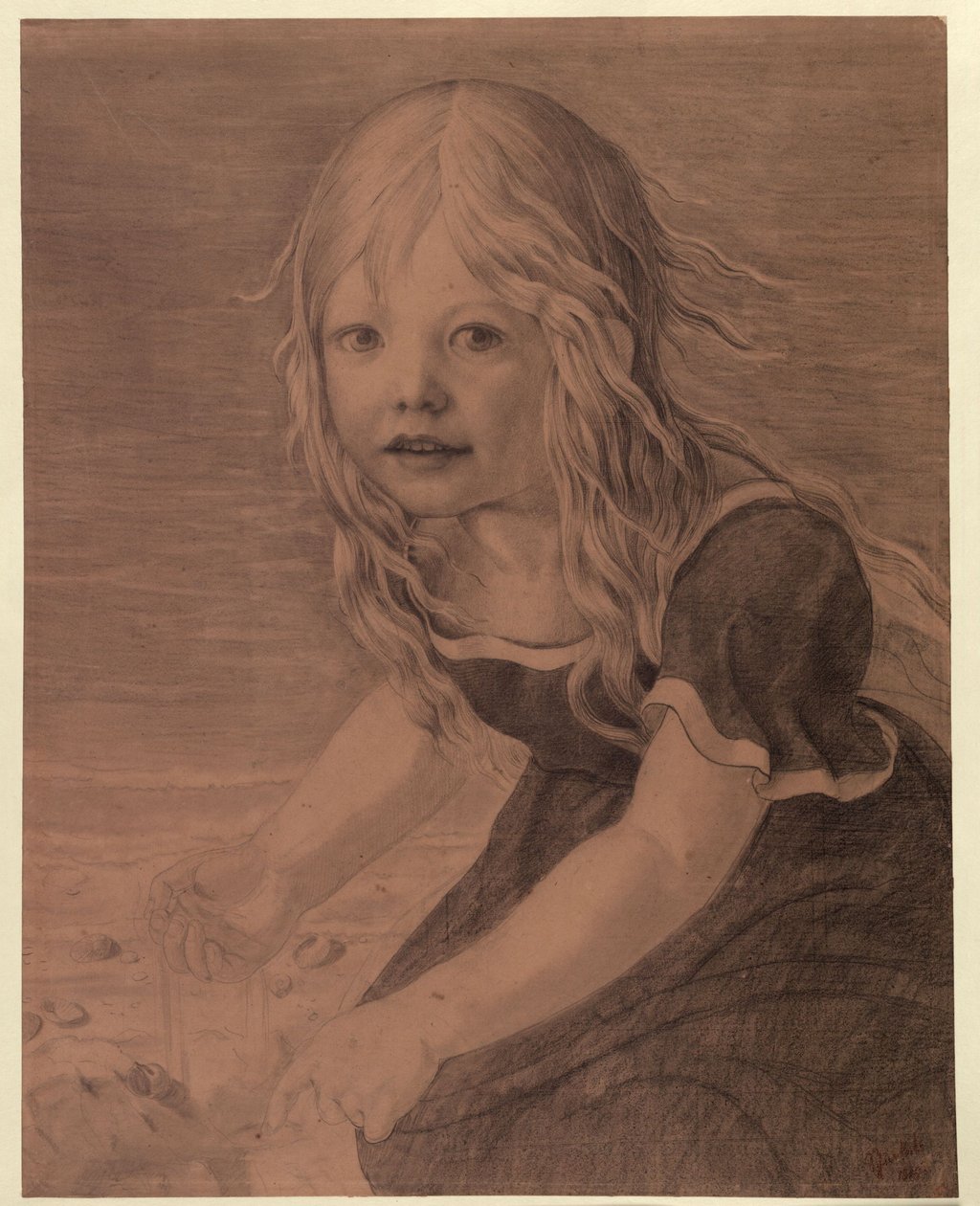 Porträtt av dottern Marie av Karl Friedrich Schinkel