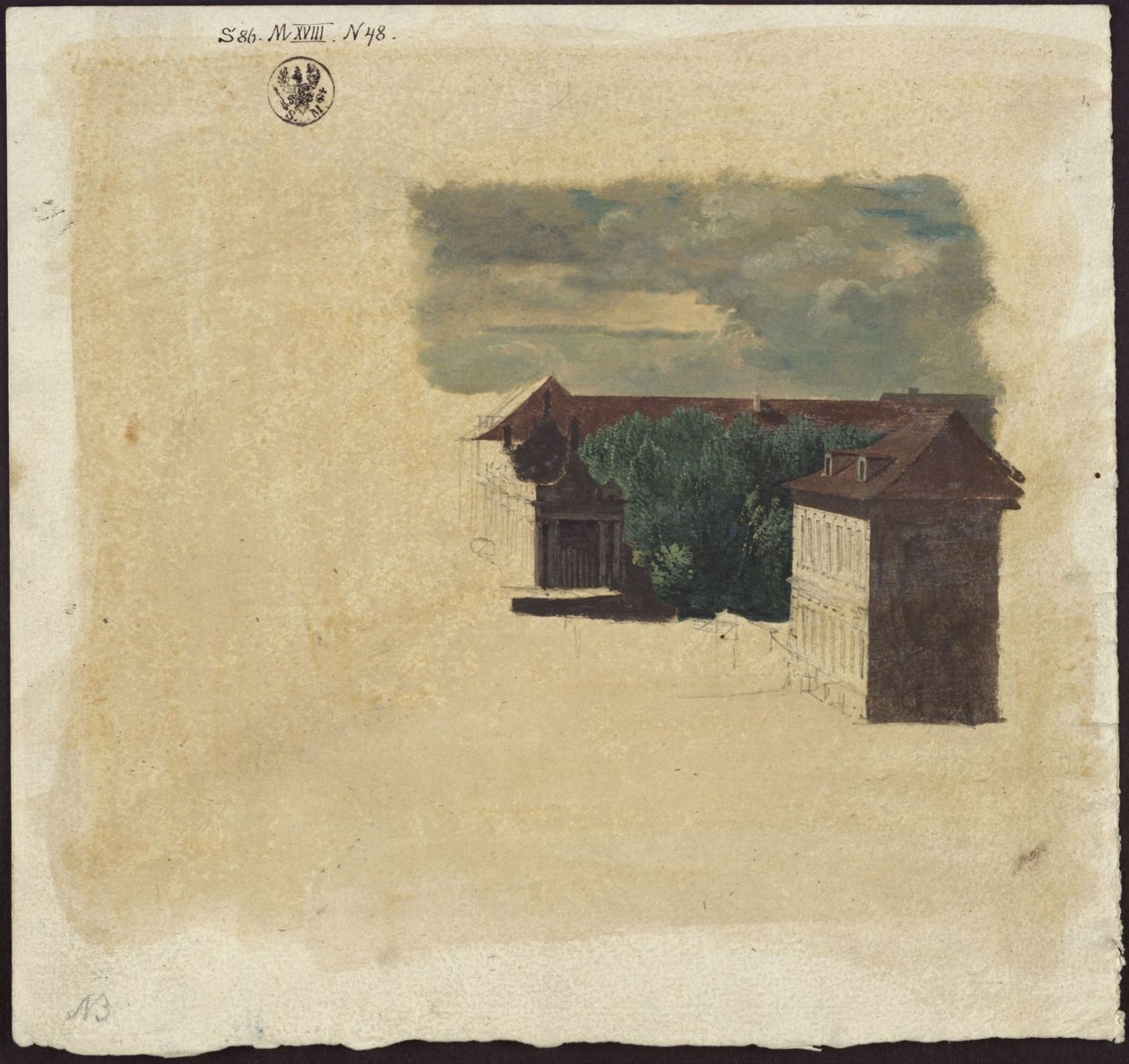 Berlin. Kungliga kolonnaderna och angränsande byggnader av Karl Friedrich Schinkel