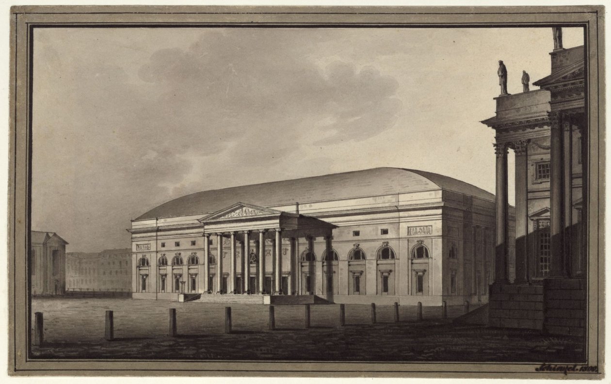Berlin. Nationalteatern på Gendarmenmarkt av Karl Friedrich Schinkel