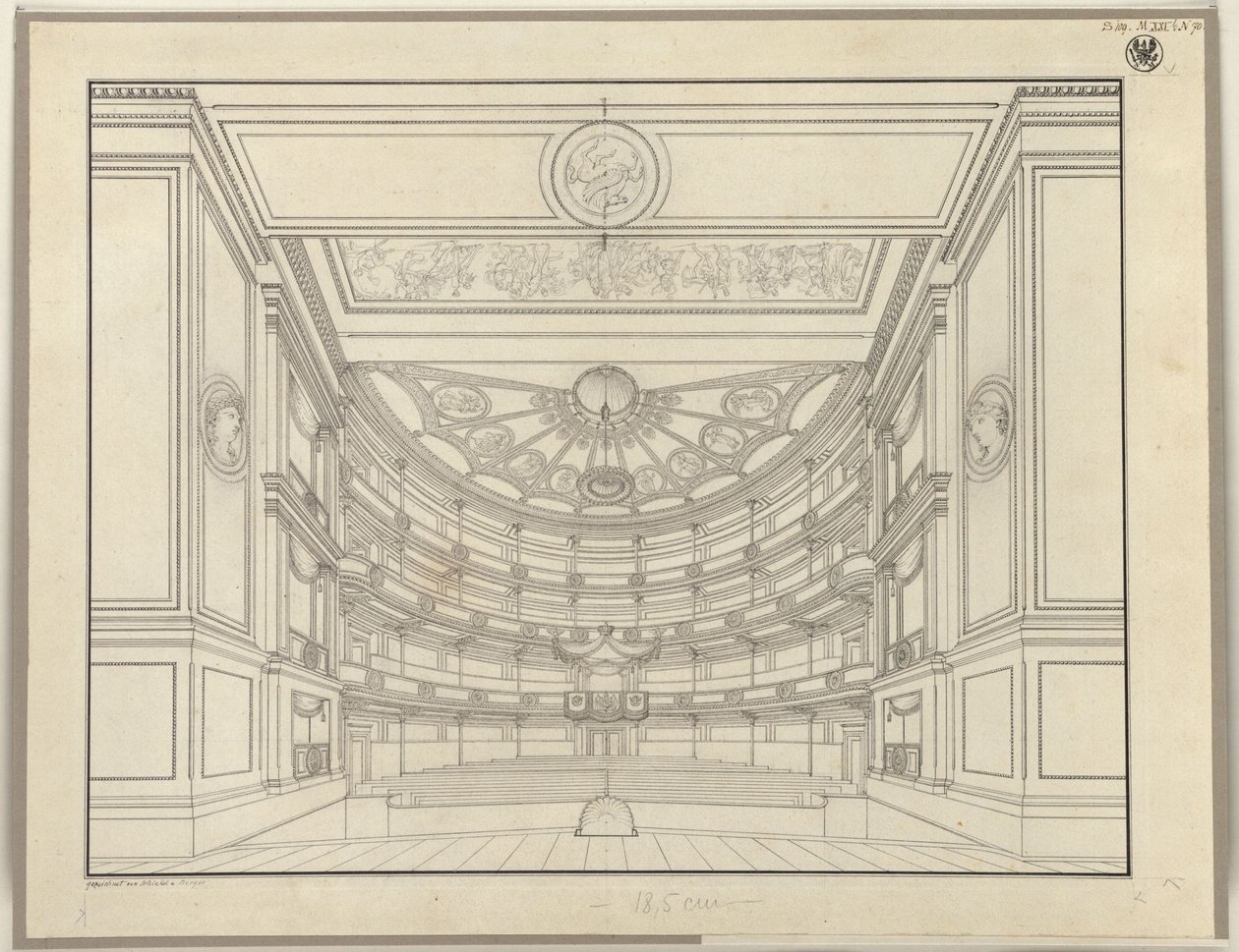 Berlin. Schauspielhaus på Gendarmenmarkt, salongen av Karl Friedrich Schinkel