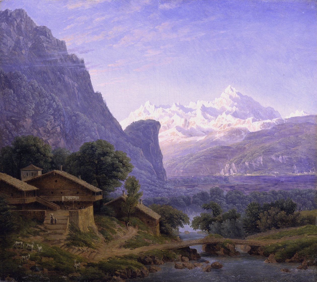 Utsikt över Mont Blanc av Karl Friedrich Schinkel