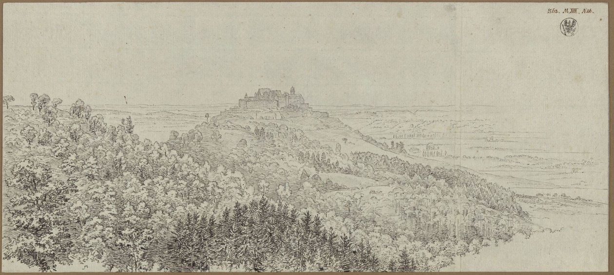 Utsikt över Veste Coburg från norr av Karl Friedrich Schinkel