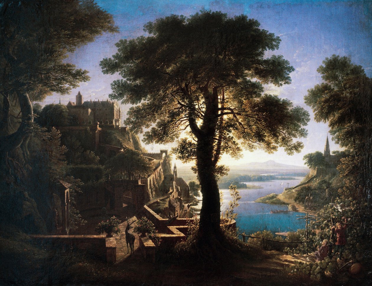 Slott vid floden av Karl Friedrich Schinkel
