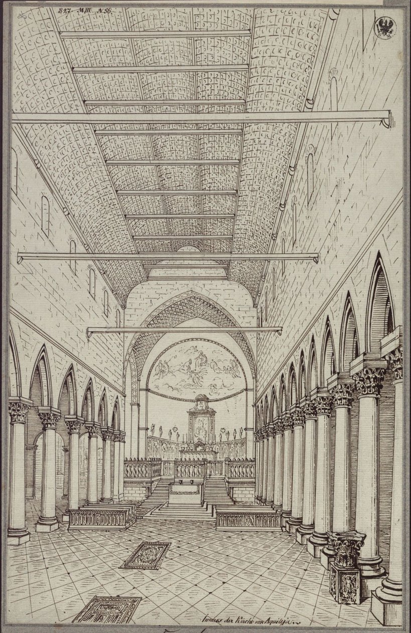 Interiören i katedralen i Aquileia av Karl Friedrich Schinkel