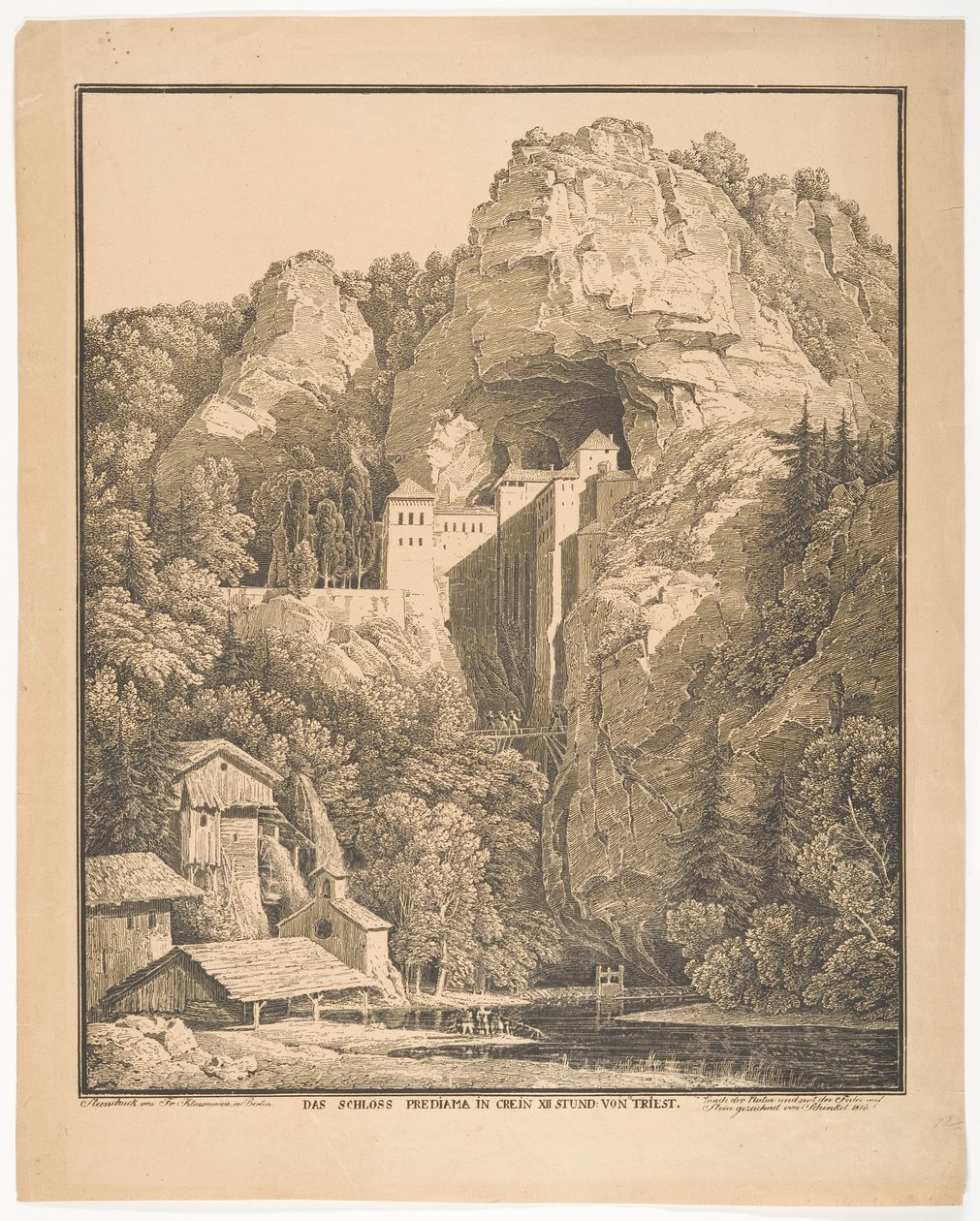 Slottet Prediama i Crein XII Stund: från Trieste av Karl Friedrich Schinkel