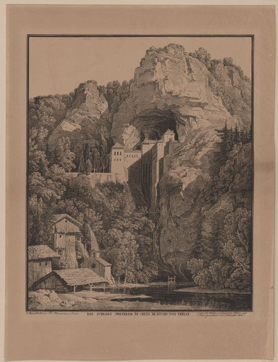Predjamas slott i Krain av Karl Friedrich Schinkel