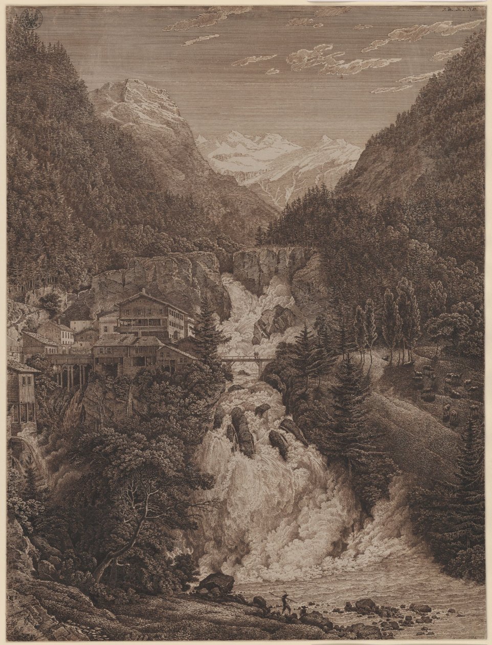 Vattenfallet vid Wildbad Gastein av Karl Friedrich Schinkel
