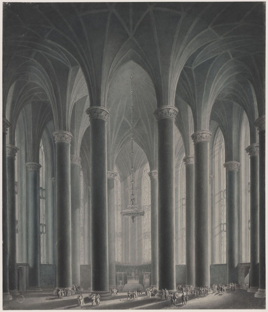 En furstes residens. Interiörvy av Karl Friedrich Schinkel
