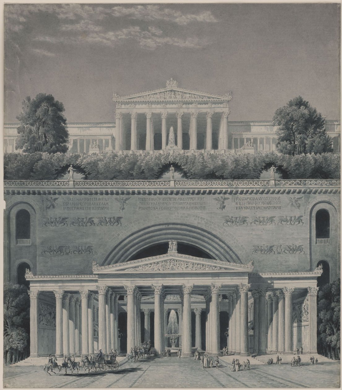 En furstes residens. Infart till slottet av Karl Friedrich Schinkel