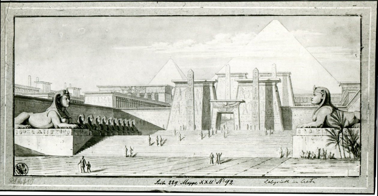 Världens sju underverk. Den egyptiska labyrinten av Karl Friedrich Schinkel
