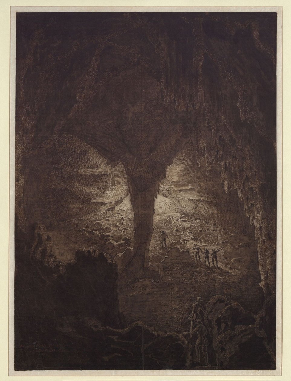 Den stora grottan vid Corgniale i Krain av Karl Friedrich Schinkel