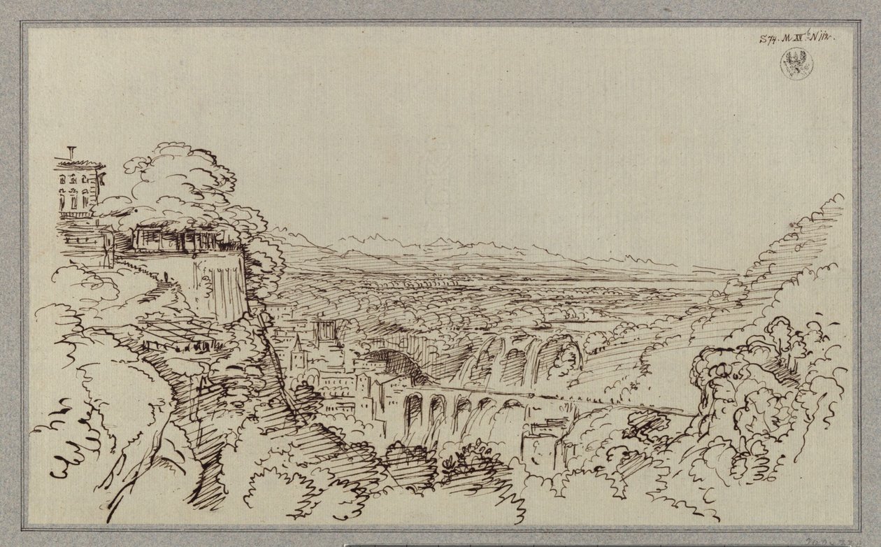 En stad som påminner om Tivolis läge av Karl Friedrich Schinkel